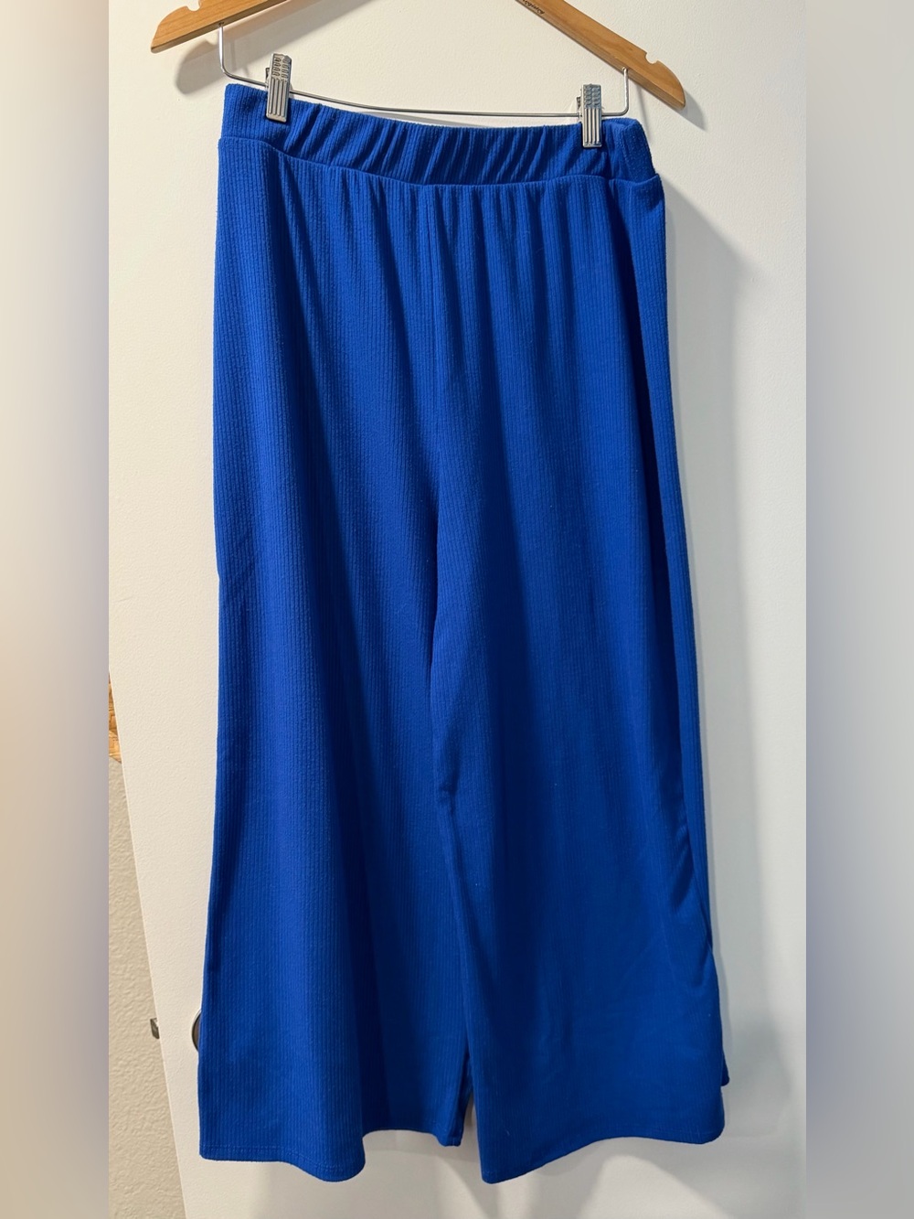Dressed in LaLa Lex Ribbed Pants in Royal Blue - L